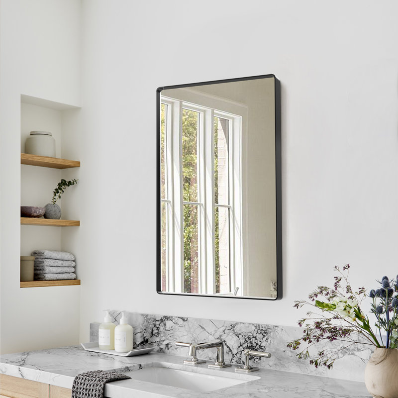 Rounded shops Rectangle Bathroom Wall Mirror